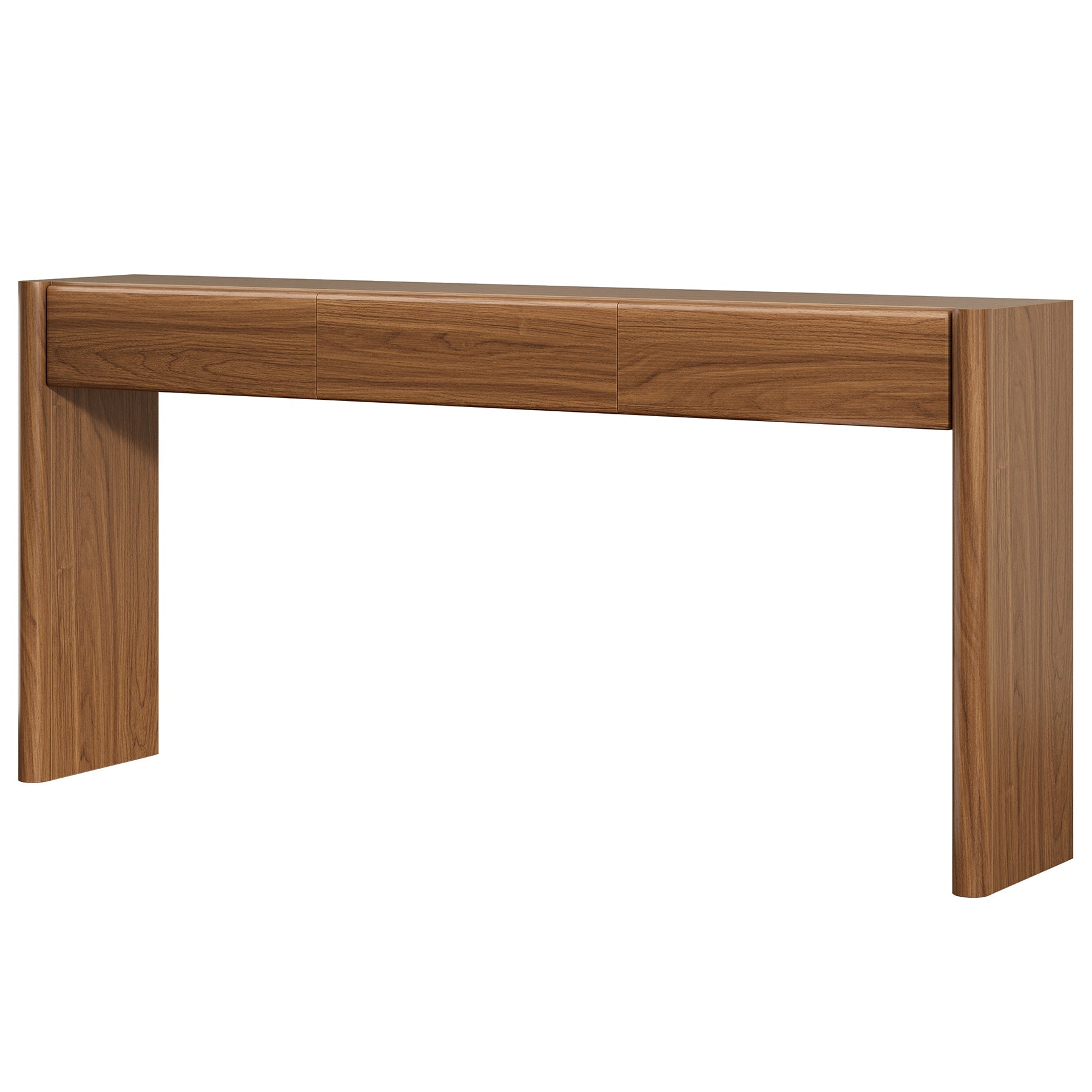 Tribesigns Consola de 180 cm con 3 cajones, Mesa estrecha para recibidor en marrón vintage Mesa auxiliar de madera con estante