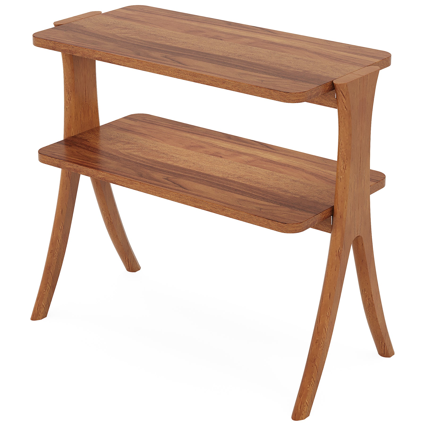 Tribesigns Mesa Auxiliar con 2 Estantes, Mesilla de Noche Slim Modern para Espacios Pequeños con Revistero