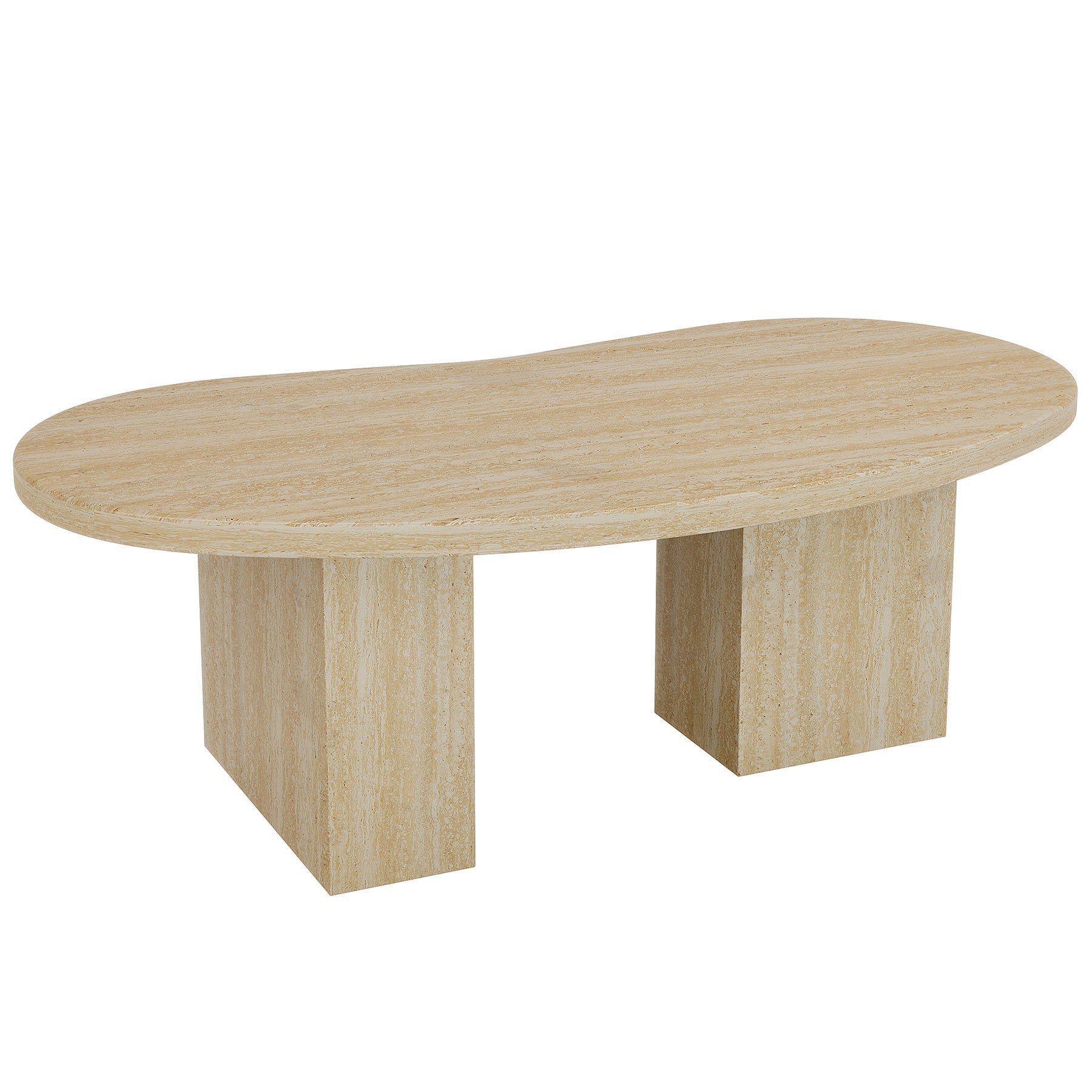 Tribesigns Mesa de centro de 115 cm, Mesa de cóctel ovalada con pedestal asimétrico