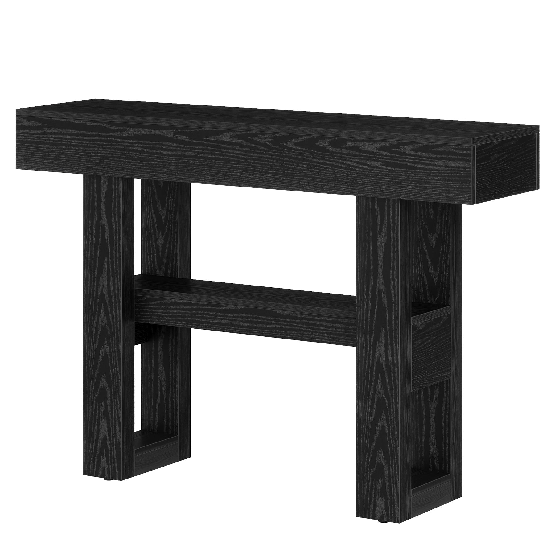 Tribesigns Mesa consola Farmhouse de 105 cm, Mesa de sofá estrecha de 2 niveles detrás del sofá