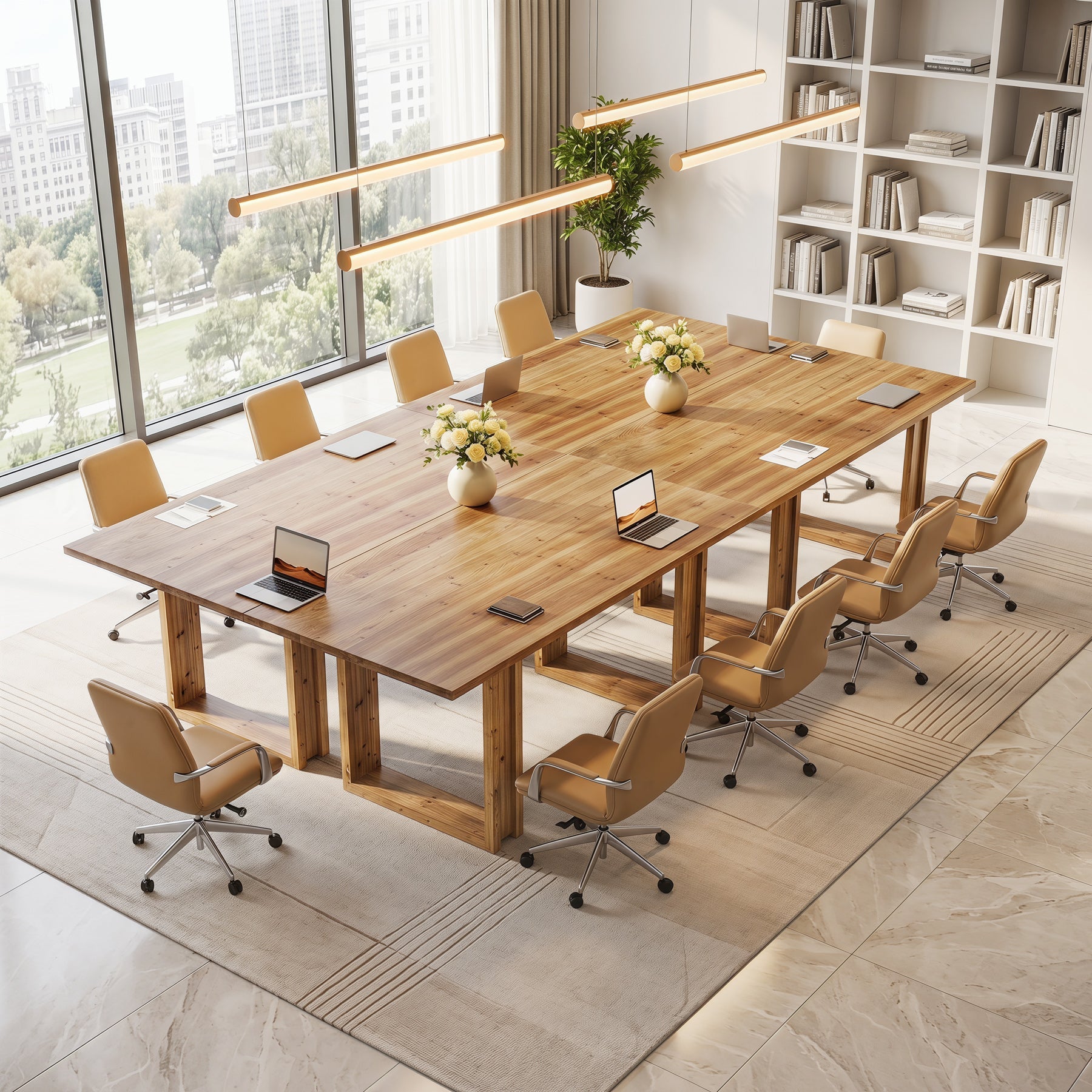 Escritorio de madera maciza de 160 cm, Mesa grande para oficina en casa fabricada en madera de abeto Escritorio ejecutivo de estilo rústico