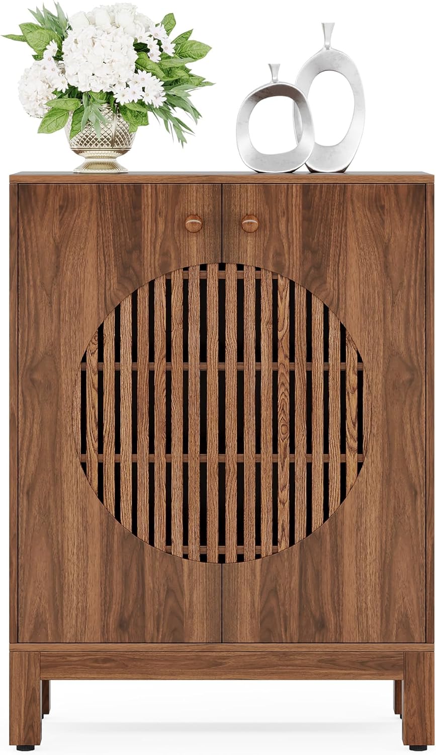 Tribesigns Credenza, Gabinete de cocina estilo granja de 5 niveles con estantes extraíbles