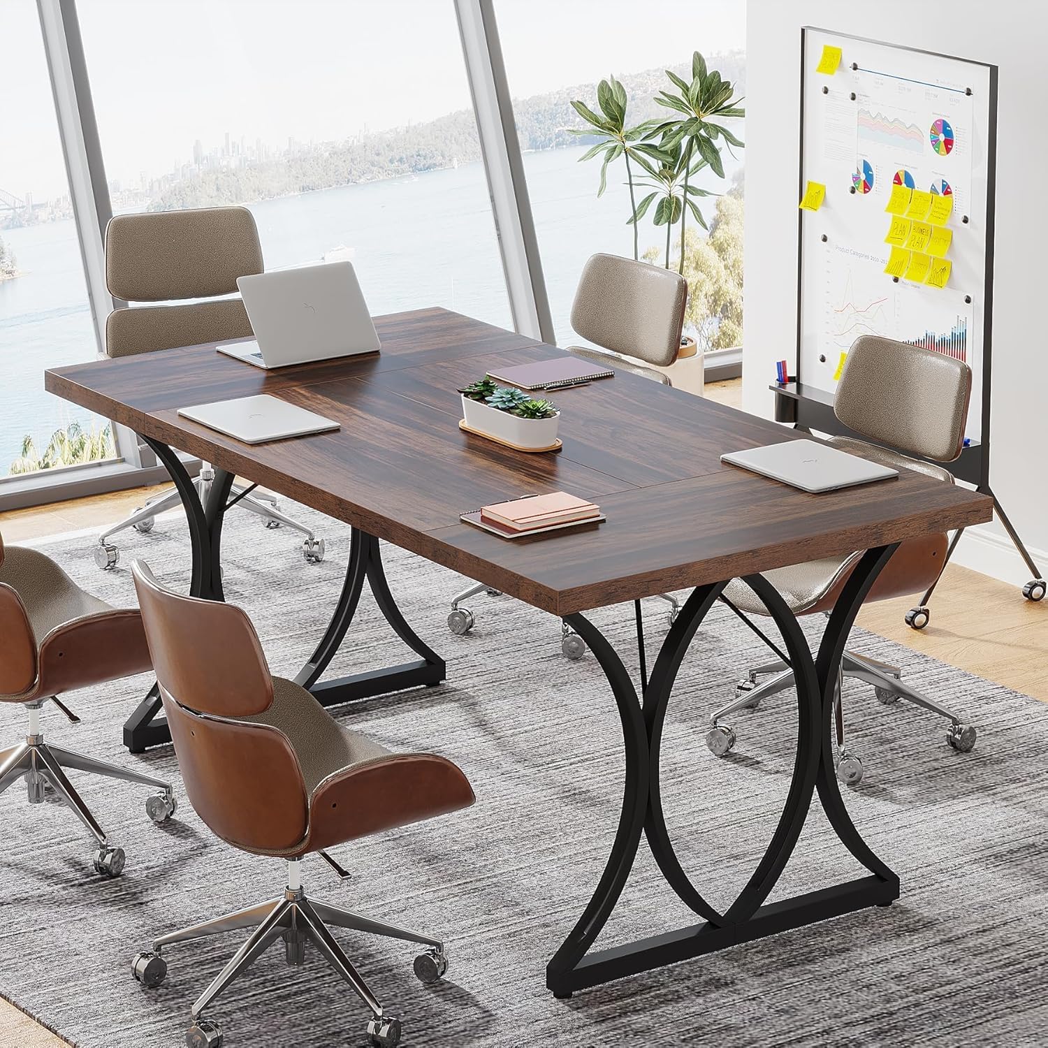 Tribesigns Escritorio para computadora, Mesa de Trabajo Moderna con Estructura de Metal