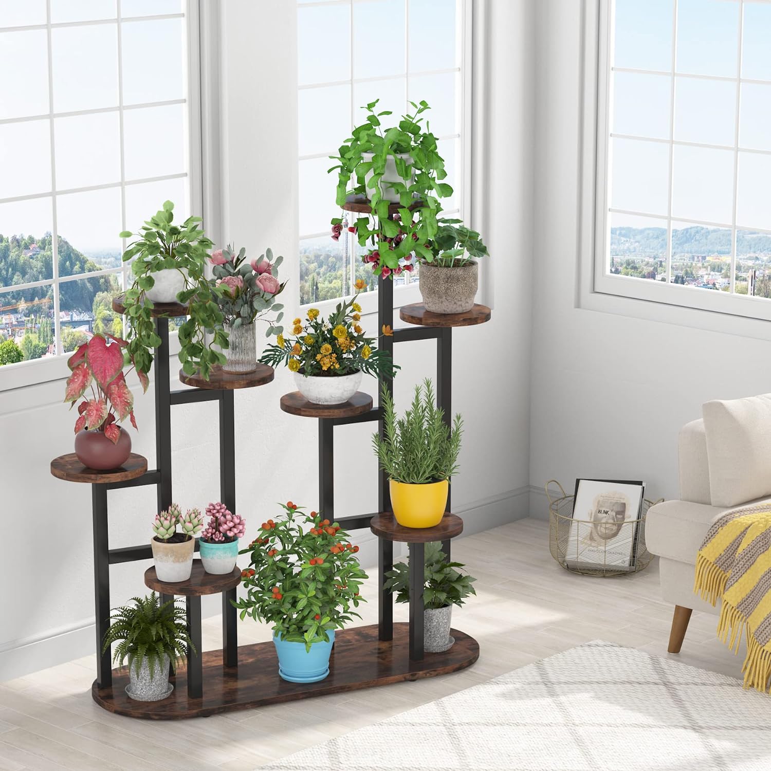 Tribesigns Soporte para plantas de interior, estante para plantas de varios niveles