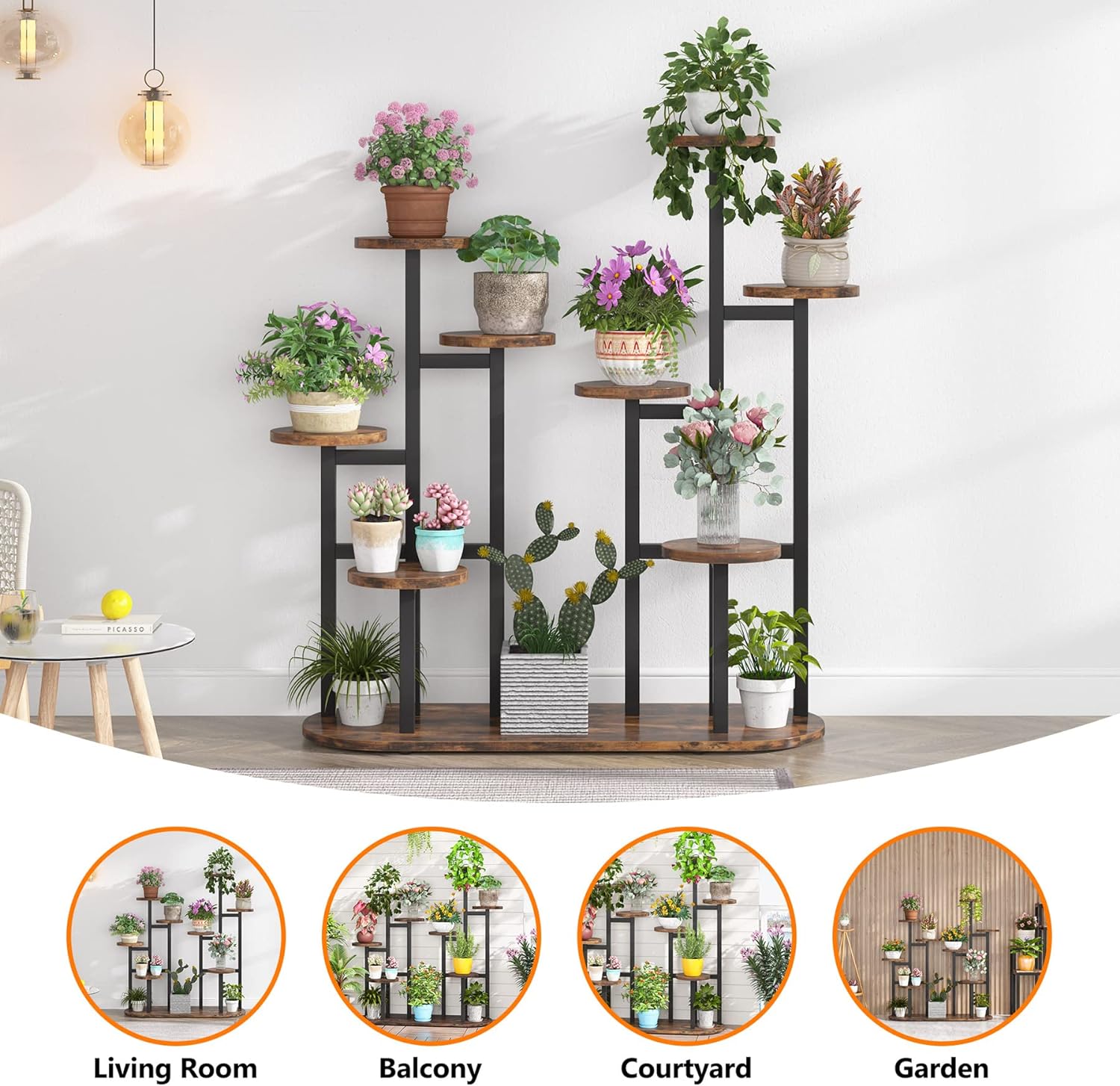 Tribesigns Soporte para plantas de interior, estante para plantas de varios niveles