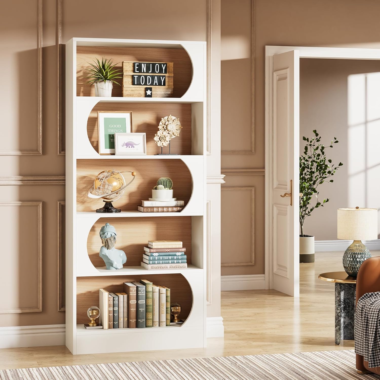 Tribesigns Estantería 5 Niveles, 180CM Eestante de Libros con Estantes De Almacenamiento
