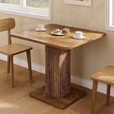 Mesa de comedor compacta de 90x80 cm para 4 personas con base robusta de estilo rústico para cocina y salón 3