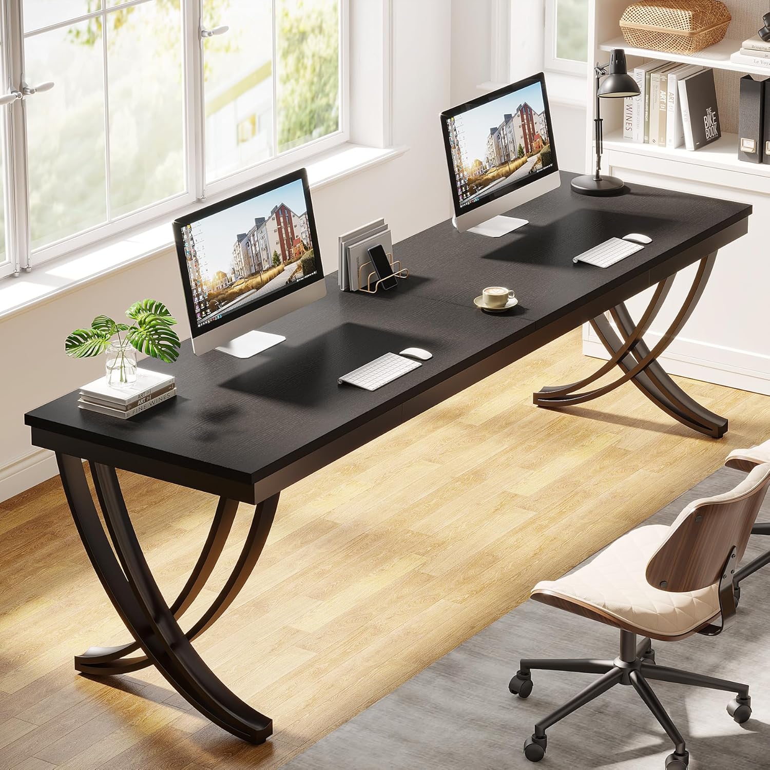 Tribesigns Escritorio para computadora, Mesa de computadora de Escritorio Doble Largo para Dos
