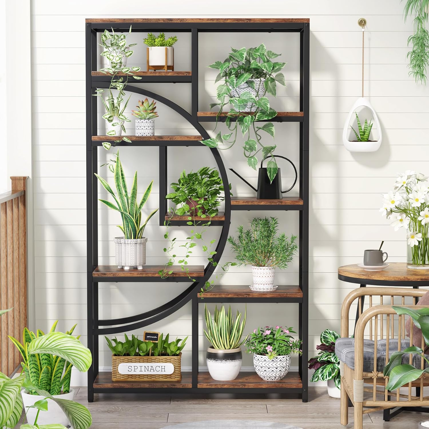 Tribesigns Librería Industrial Etagere de 5 Niveles, estantes Altos Independientes