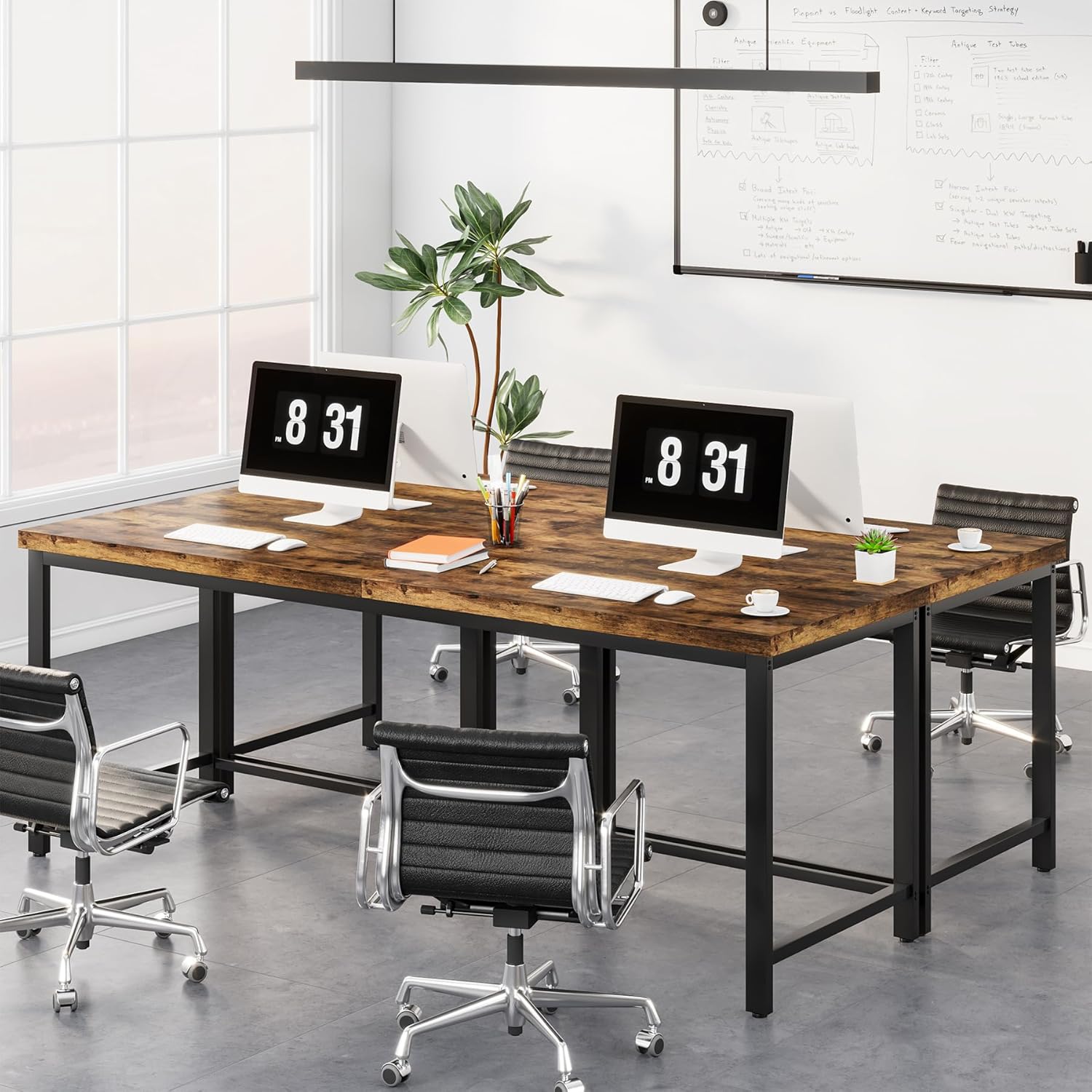 Tribesigns Escritorio Doble, 200 cm, Extra Largo, para Ordenador, Escritorio