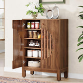 Tribesigns Credenza, Gabinete de cocina estilo granja de 5 niveles con estantes extraíbles 3