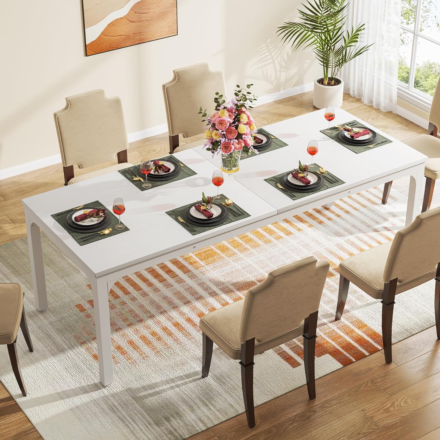 Tribesigns Mesa de Comedor Industrial 200 x 70 x 75 cm, Mesa de Cocina para 6-8 Personas
