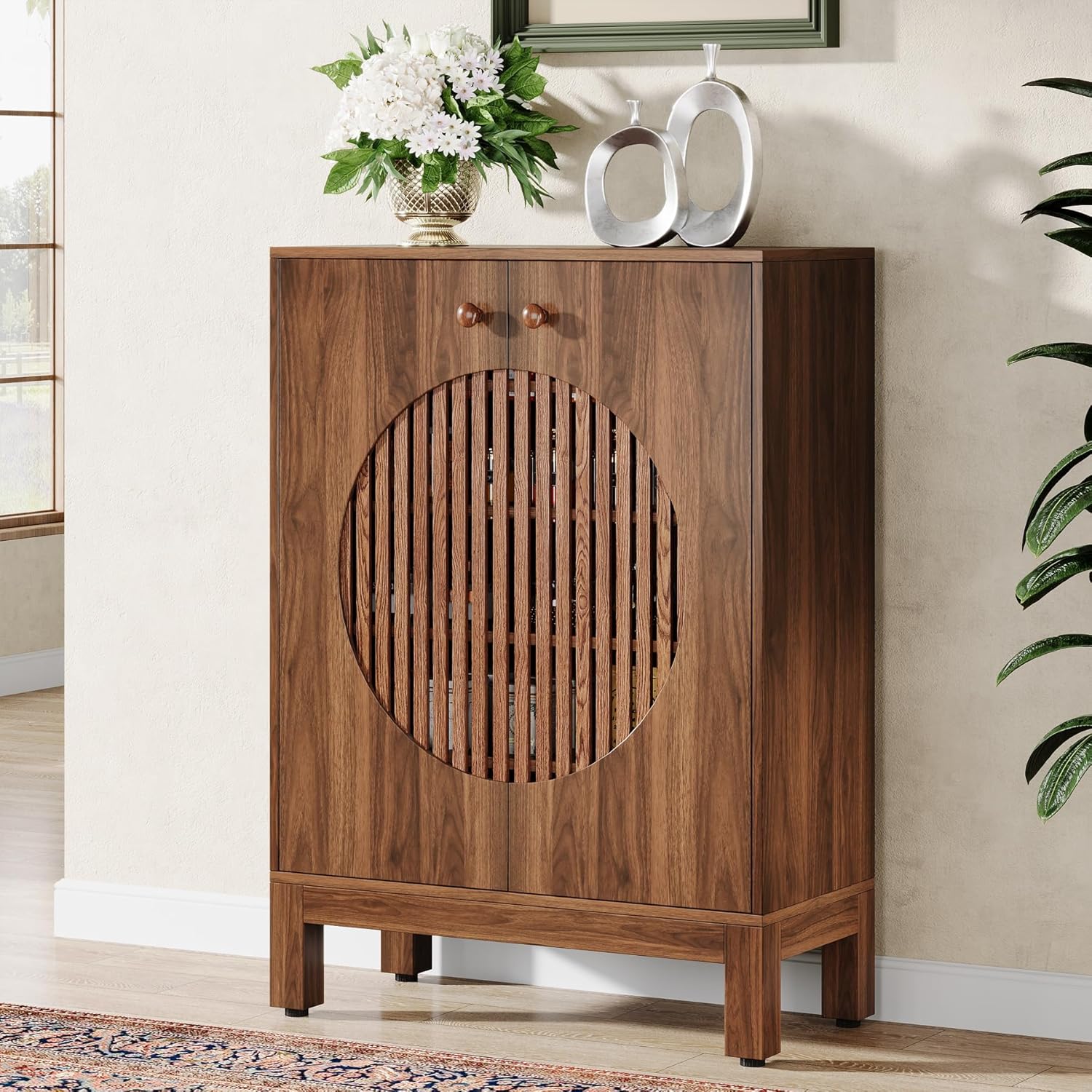 Tribesigns Credenza, Gabinete de cocina estilo granja de 5 niveles con estantes extraíbles