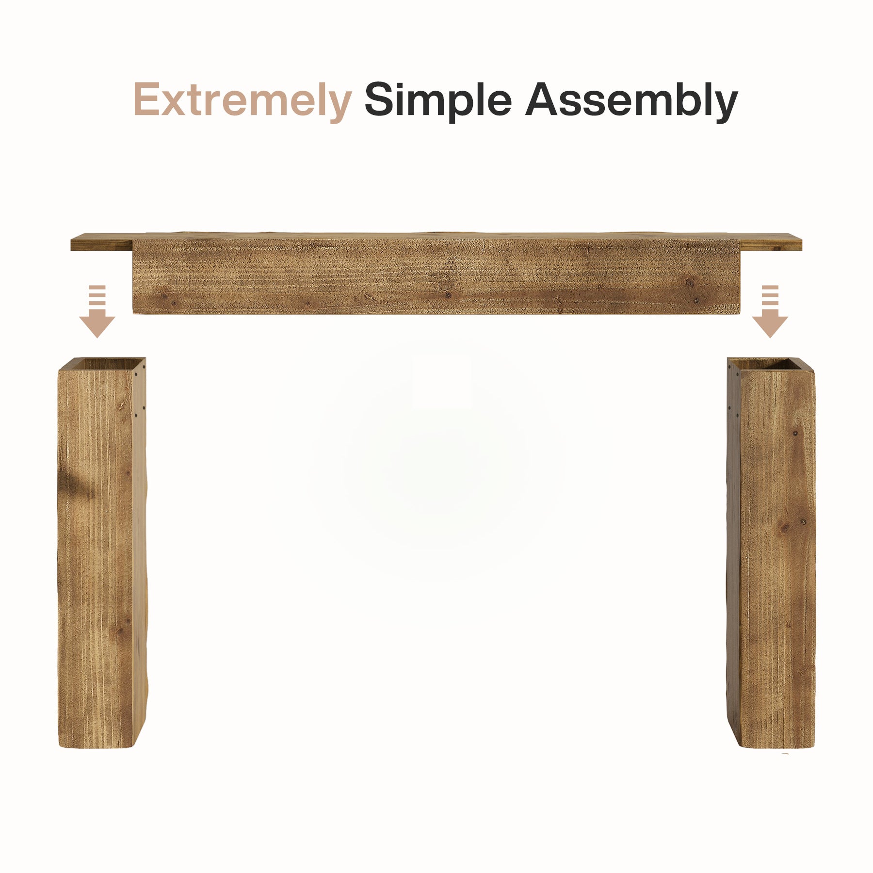 Tribesigns Mesa Consola de Madera Maciza de 160 cm de Estilo Campestre, Mesa Larga para Pasillo, Entrada y Sala de Estar