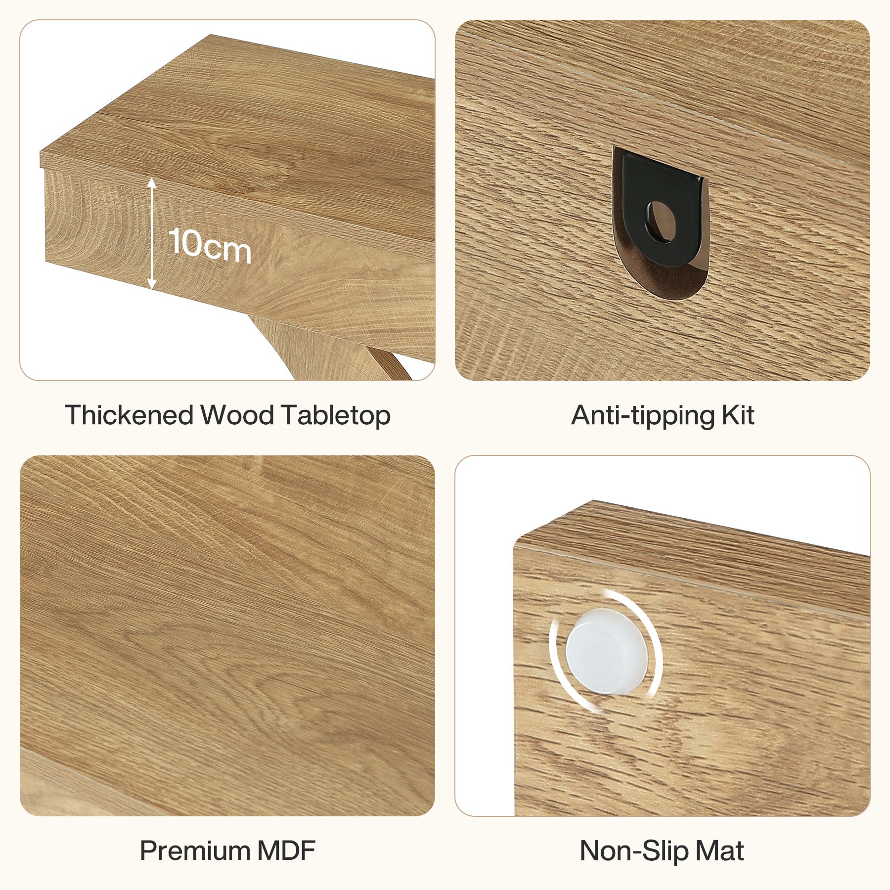 Tribesigns Consola estrecha de 105 cm, Mesa de recibidor de 3 niveles con estantes