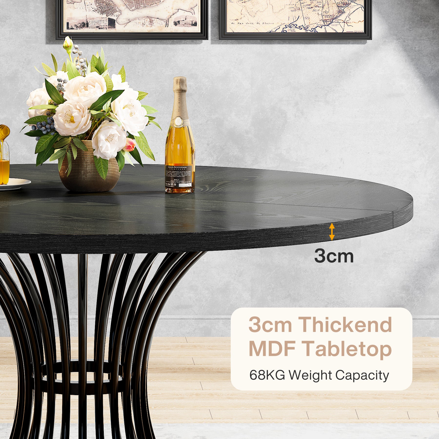 Tribesigns Mesa de comedor redonda para 4 – 6 personas, Mesa de comedor