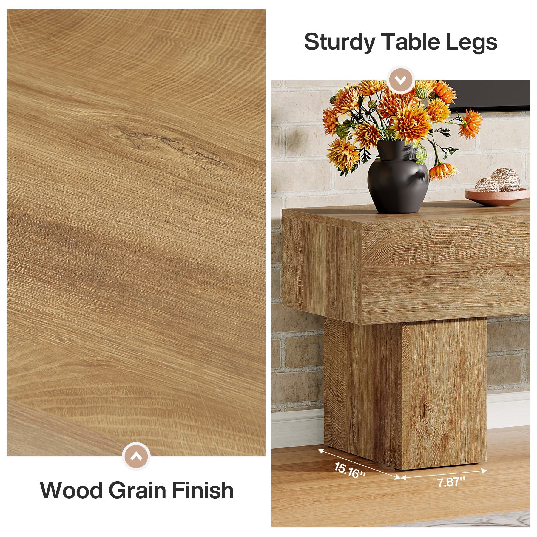 Tribesigns Soporte para TV de 160 cm, Centro multimedia de estilo rústico para sala de estar y televisión.