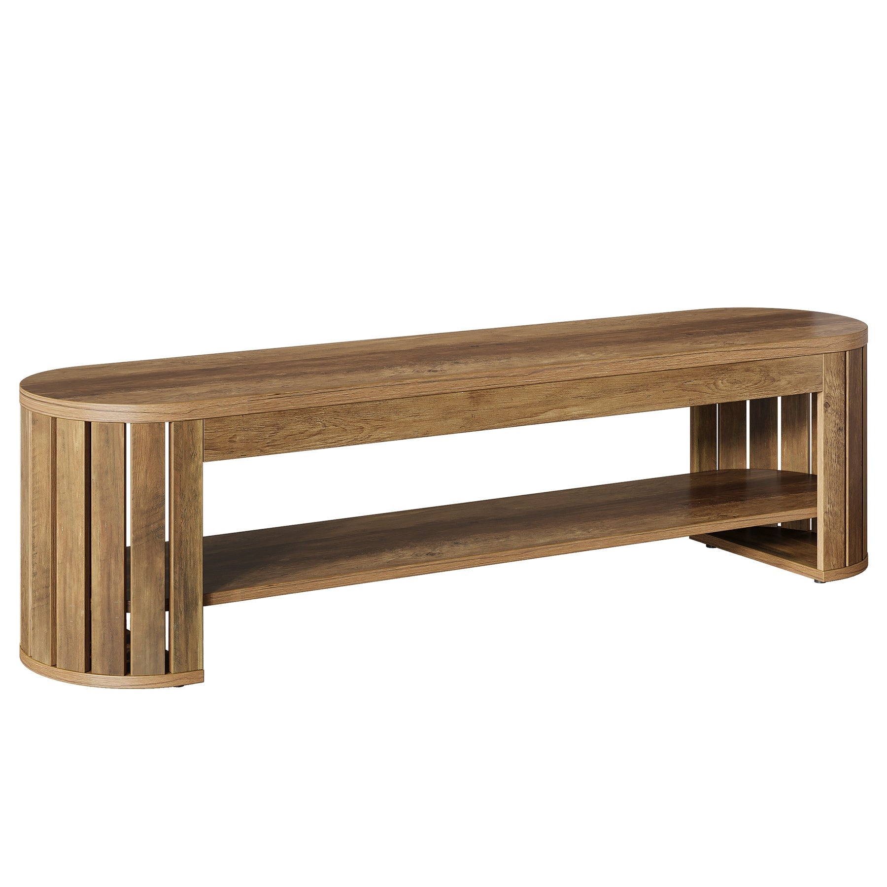 Tribesigns Banco zapatero de madera con almacenaje, Banco de 2 niveles para pasillo dormitorio y salón