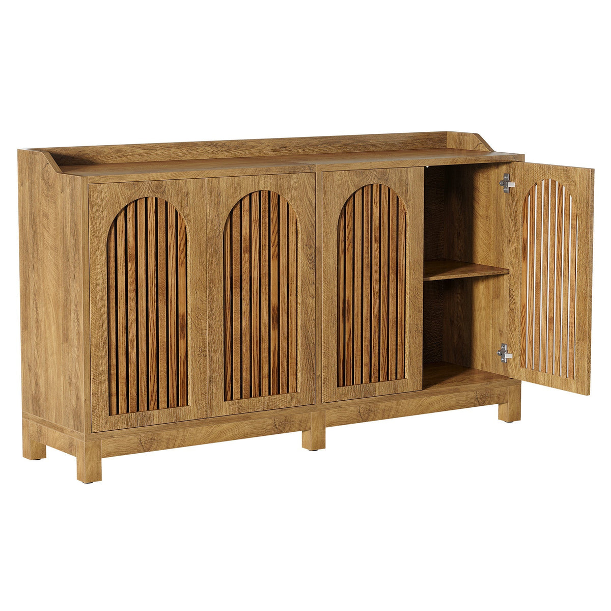 Tribesigns Aparador 145 cm, Aparador con puertas y estantes ajustables