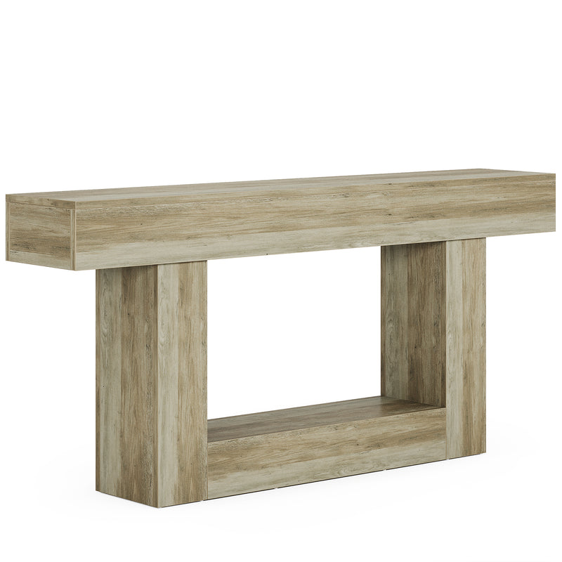Tribesigns Mesa consola de madera de 160 cm, Mesa de sofá de granja con 2 niveles Mesa de entrada