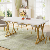 Tribesigns Mesa de comedor moderna para 6 personas, 63 pulgadas de largo x 31 pulgadas 3