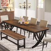 Tribesigns Mesa de comedor grande, Mesa de comedor rectangular para 6-8 personas 3