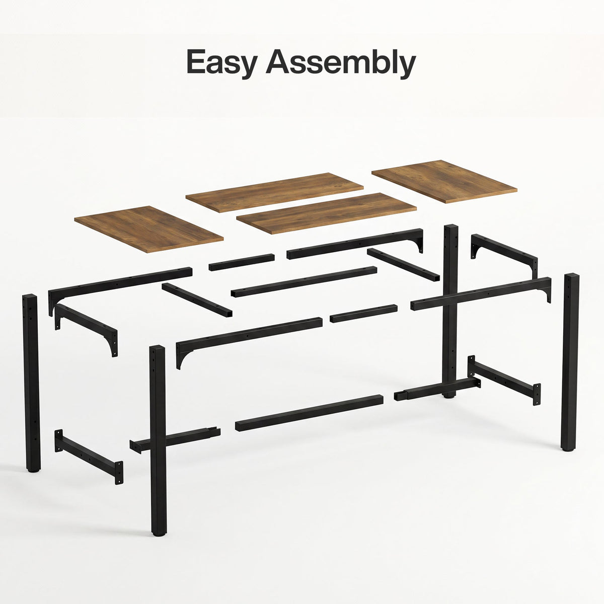 Tribesigns Mesa alta de 180 cm para 6-8 personas con estructura metálica y reposapiés