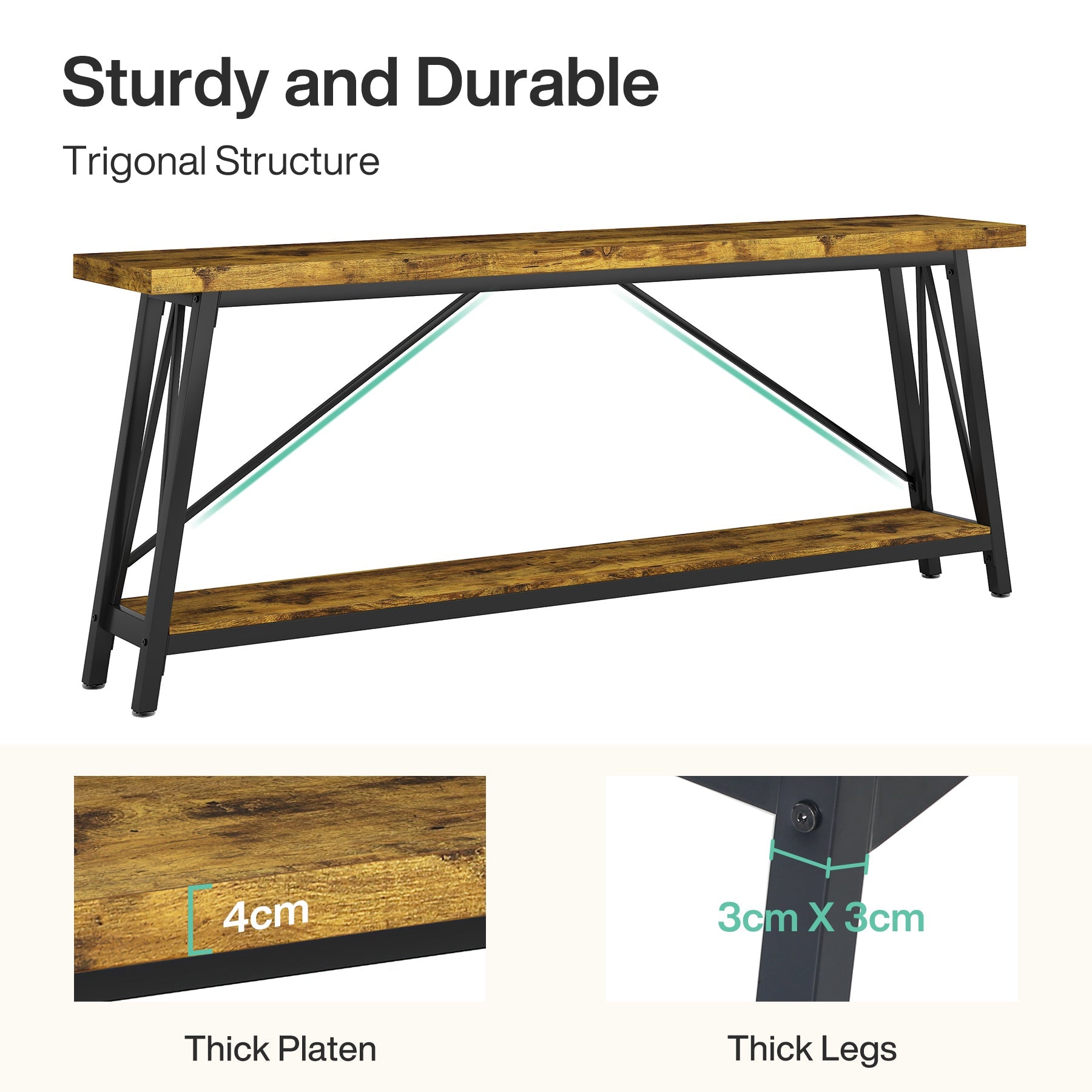 Tribesigns Consola de 180 cm, Mesa de sofá larga consola de pasillo