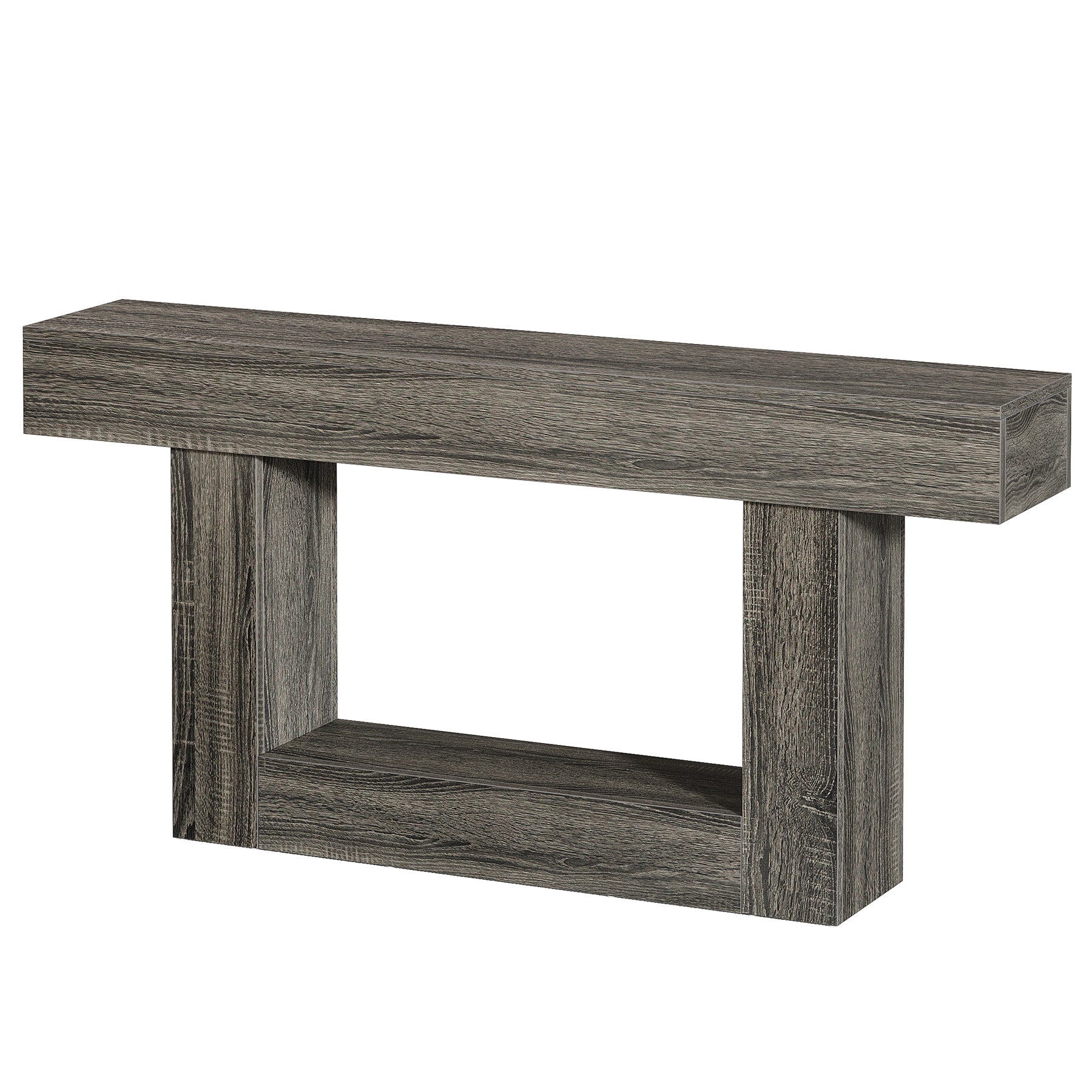 Tribesigns Mesa consola de madera de 160 cm, Mesa de sofá de granja con 2 niveles Mesa de entrada