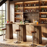 Tribesigns Mesa de bar redonda, Mesa de bar de madera para cocina (solo la mesa) 3
