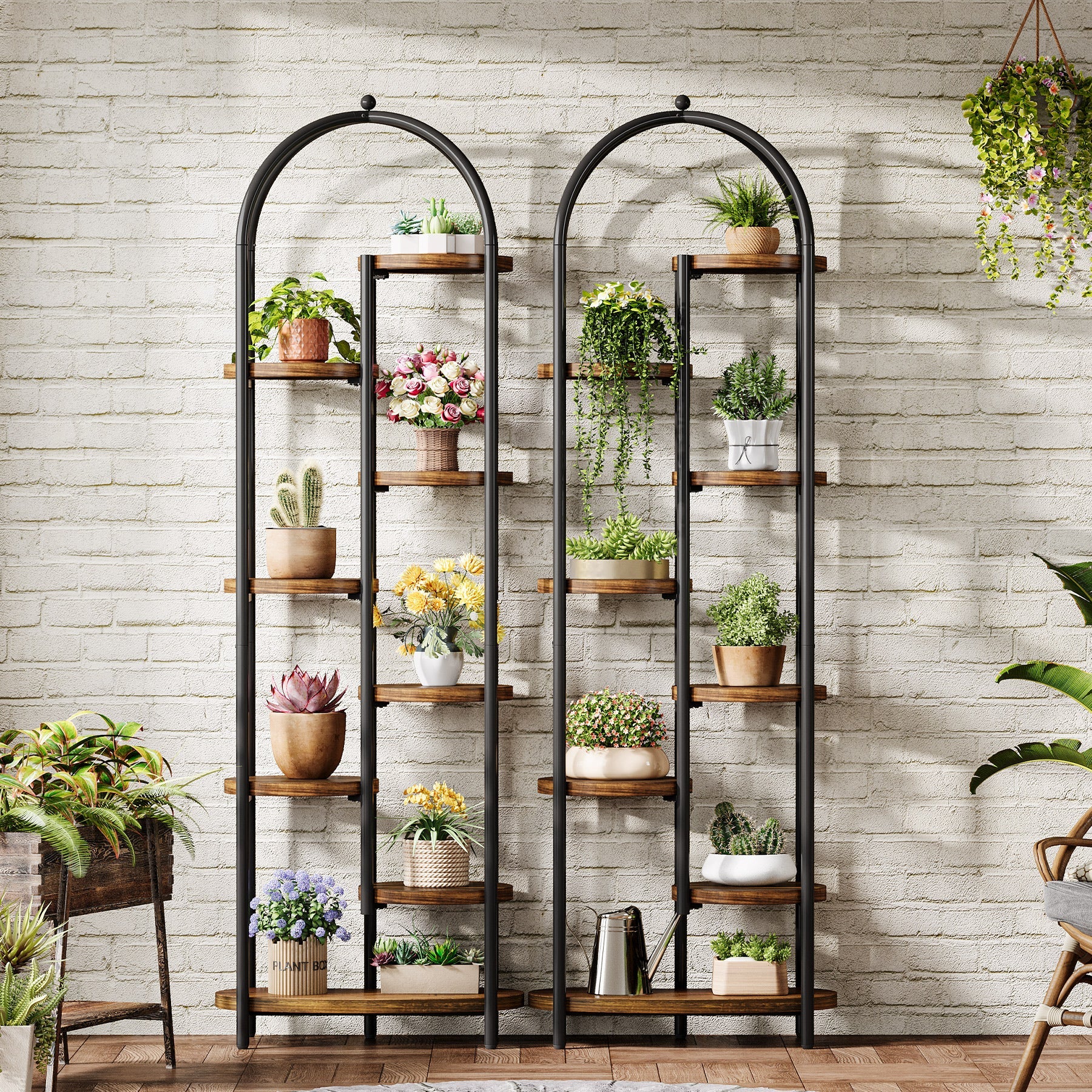 Tribesigns Soporte para plantas de 180 cm de altura con 8 estantes, Soporte para flores con capacidad para 10 plantas