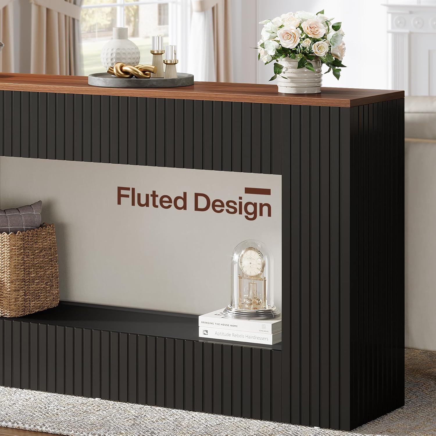 Tribesigns Mesa Consola Moderna, Muebles de Pasillo Mesa de Sofá Estrecha con Almacenamiento