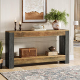 Tribesigns Mesa Consola de 160 cm de largo para entrada, Mesa de entrada de madera rústica para salón 3