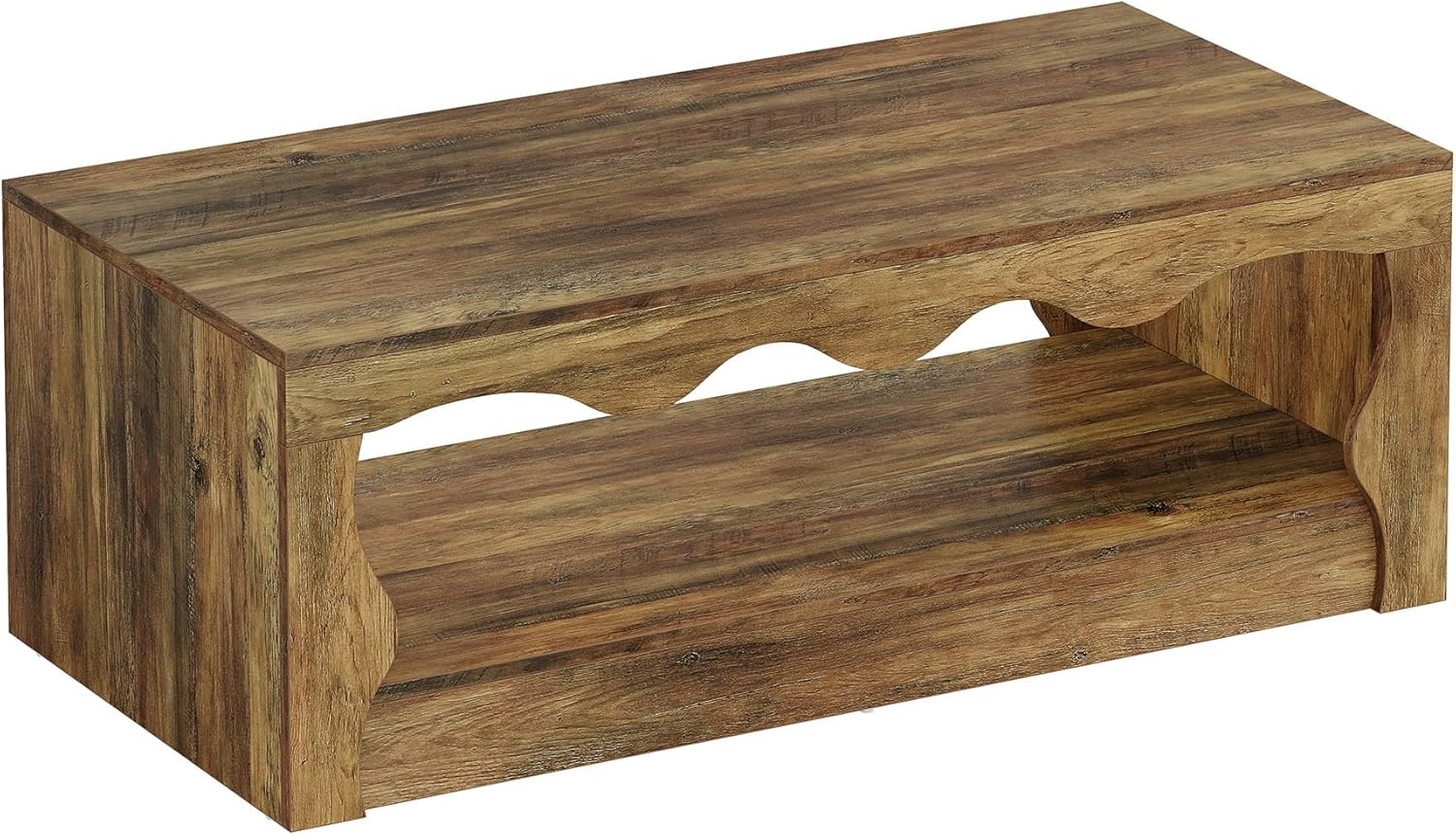 Tribesigns Mesa auxiliar rectangular, Mesas de centro de estilo rústico para sala de estar
