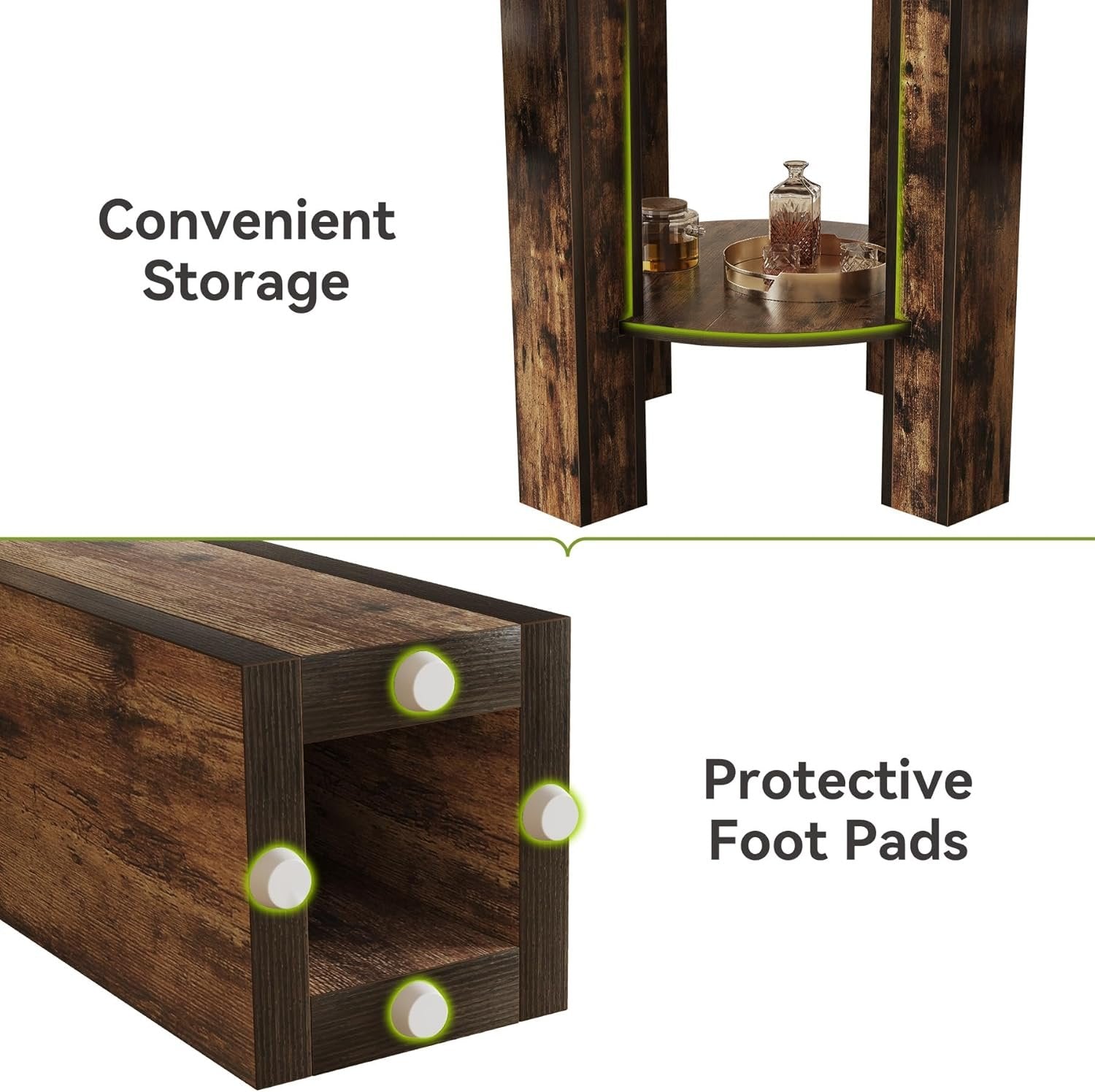 Tribesigns Mesa de comedor redonda para 4 personas, 100 x 75 cm, Mesa de cocina de madera