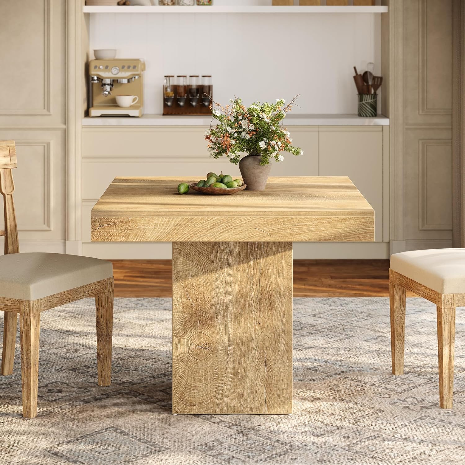 Tribesigns Mesa Comedor de 100 cm, Mesa Cocina Cuadrada para 4 Personas para Comedor