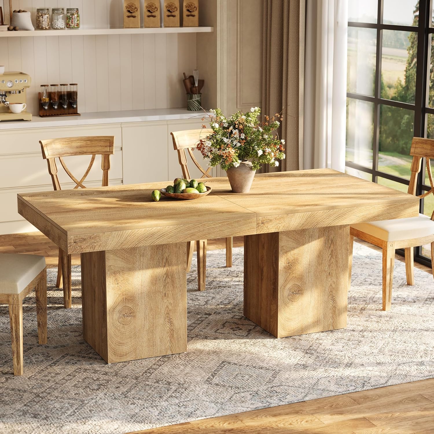 Tribesigns Mesa Comedor de 100 cm, Mesa Cocina Cuadrada para 4 Personas para Comedor