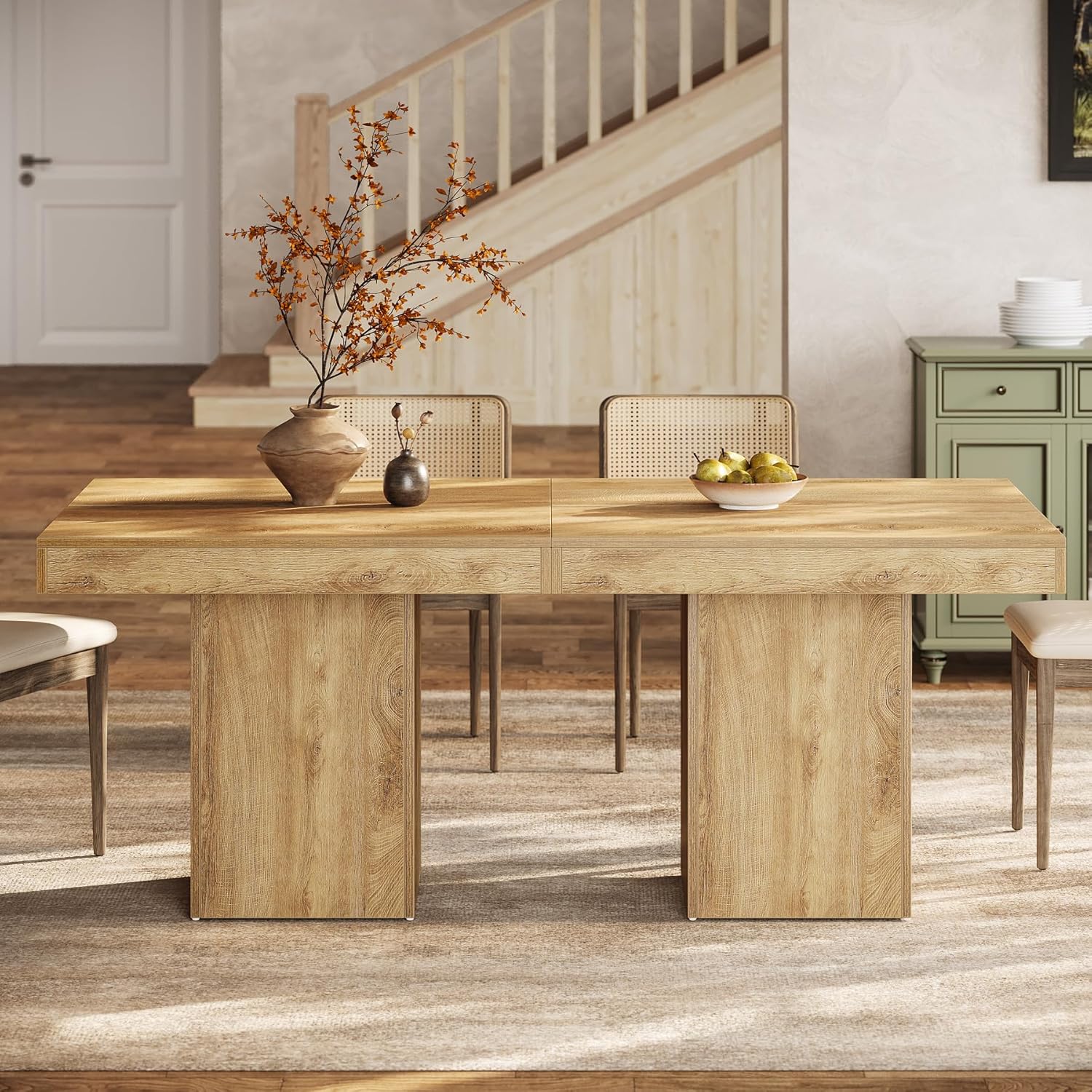 Tribesigns Mesa Comedor de 100 cm, Mesa Cocina Cuadrada para 4 Personas para Comedor