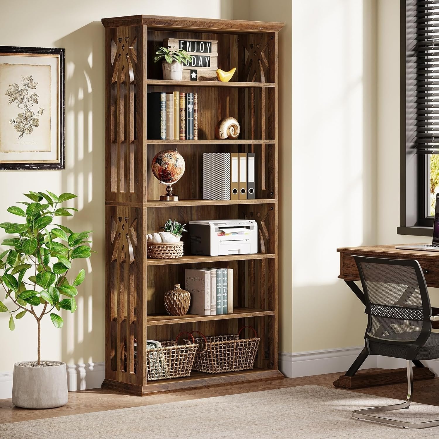 Tribesigns Estantería de 6 niveles, 190 cm de alto Gran estantería independiente