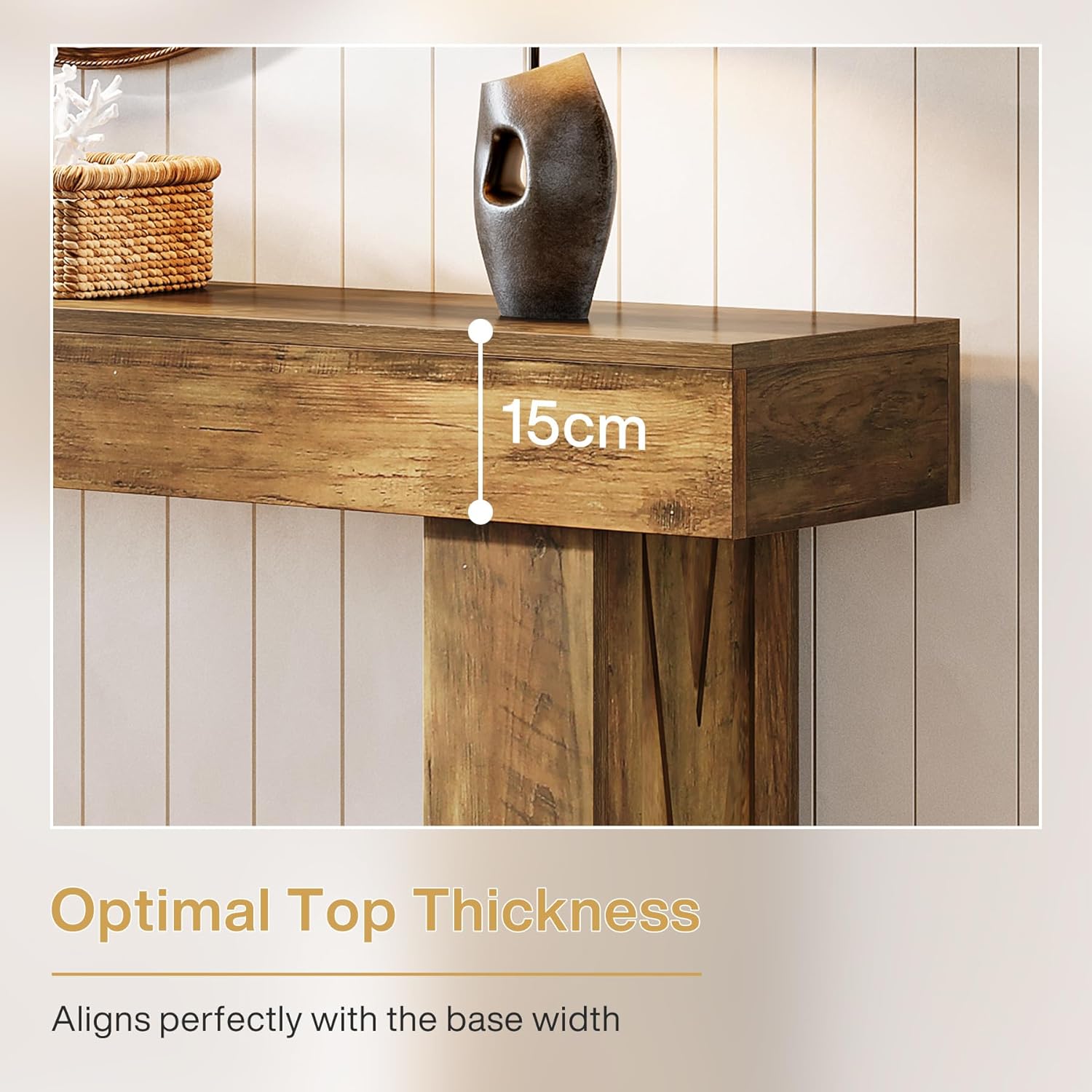 Tribesigns Mesa consola estrecha de 160 cm, Moderna mesa de sofá para pasillo