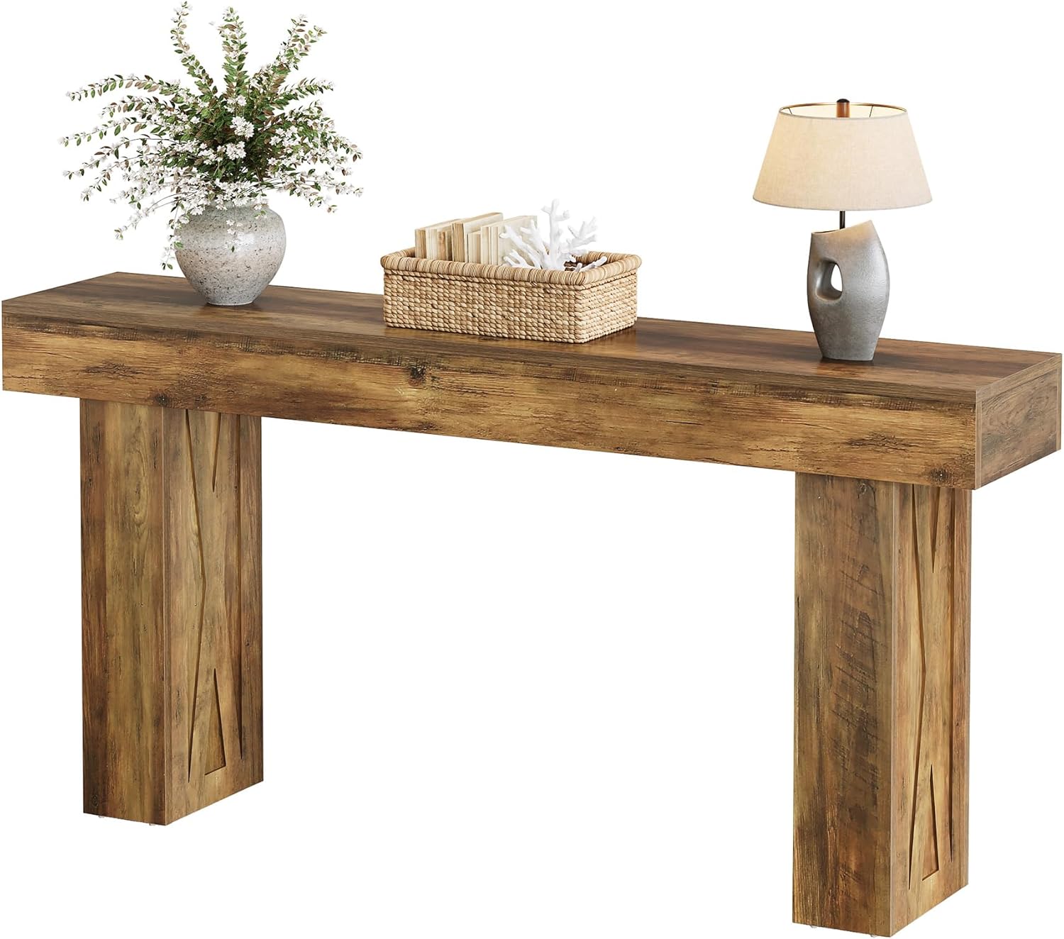Tribesigns Mesa consola estrecha de 160 cm, Moderna mesa de sofá para pasillo