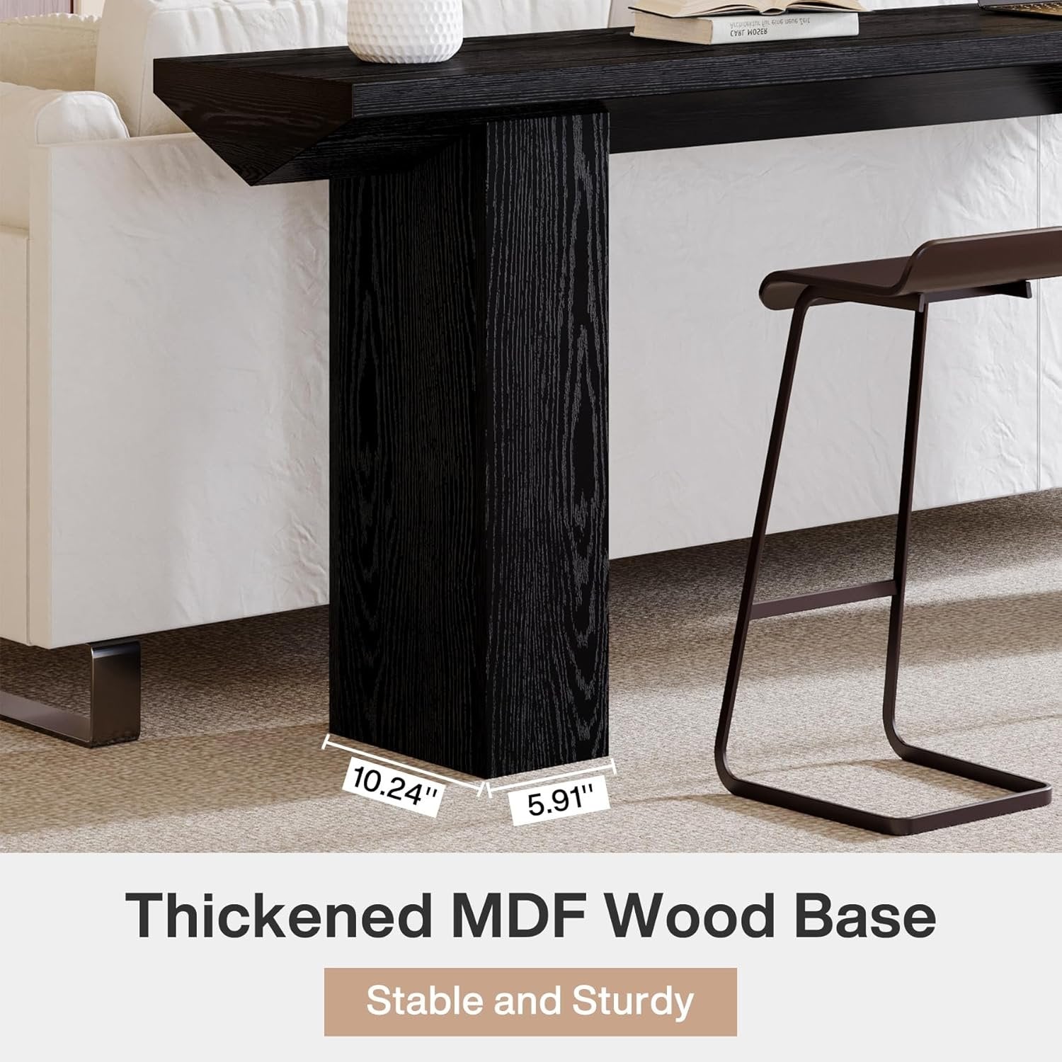 Tribesigns Mesa consola para entrada, Mesa de sofá de madera de estilo rústico detrás del sofá