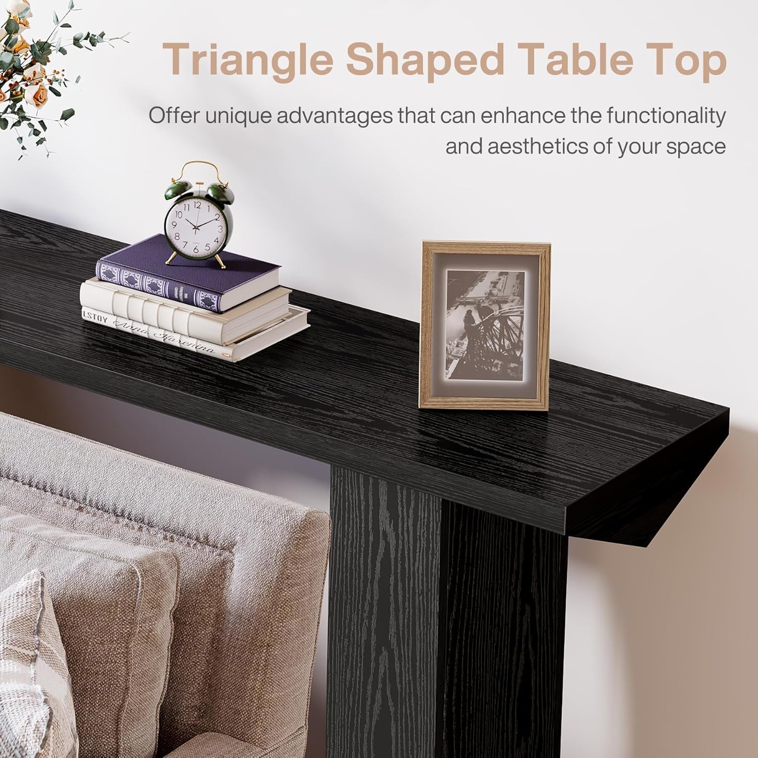 Tribesigns Mesa consola para entrada, Mesa de sofá de madera de estilo rústico detrás del sofá