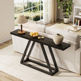 Tribesigns Consola industrial estrecha de 160 cm, Moderna mesa de entrada negra para salón y pasillo 3