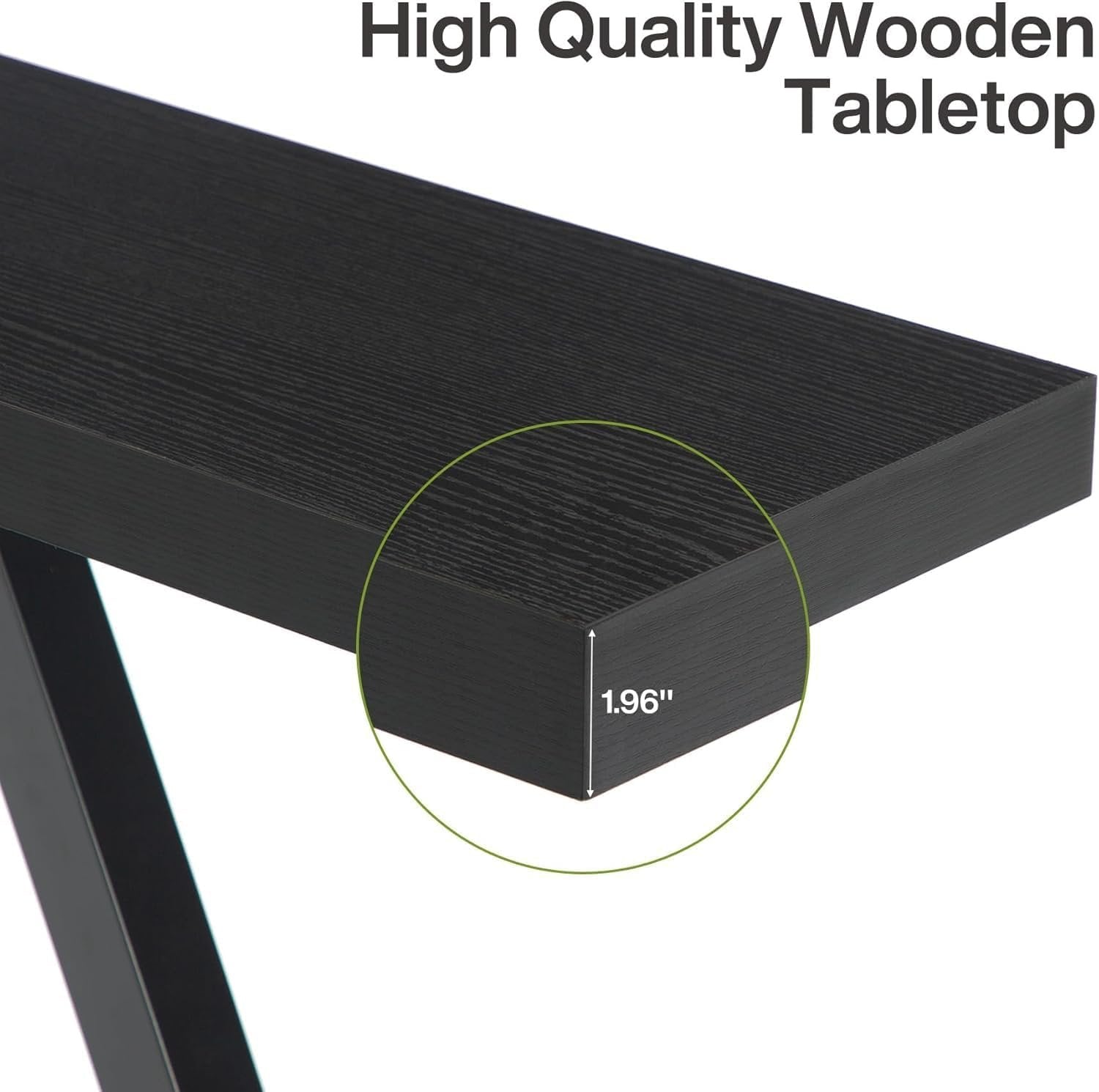 Tribesigns Consola industrial estrecha de 160 cm, Moderna mesa de entrada negra para salón y pasillo