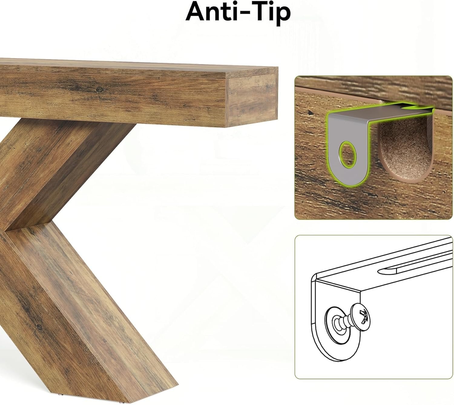 Tribesigns Muebles Entrada Recibidor Consola 140×30×85 cm, Mesa Consola Estrecha con Diseño en X