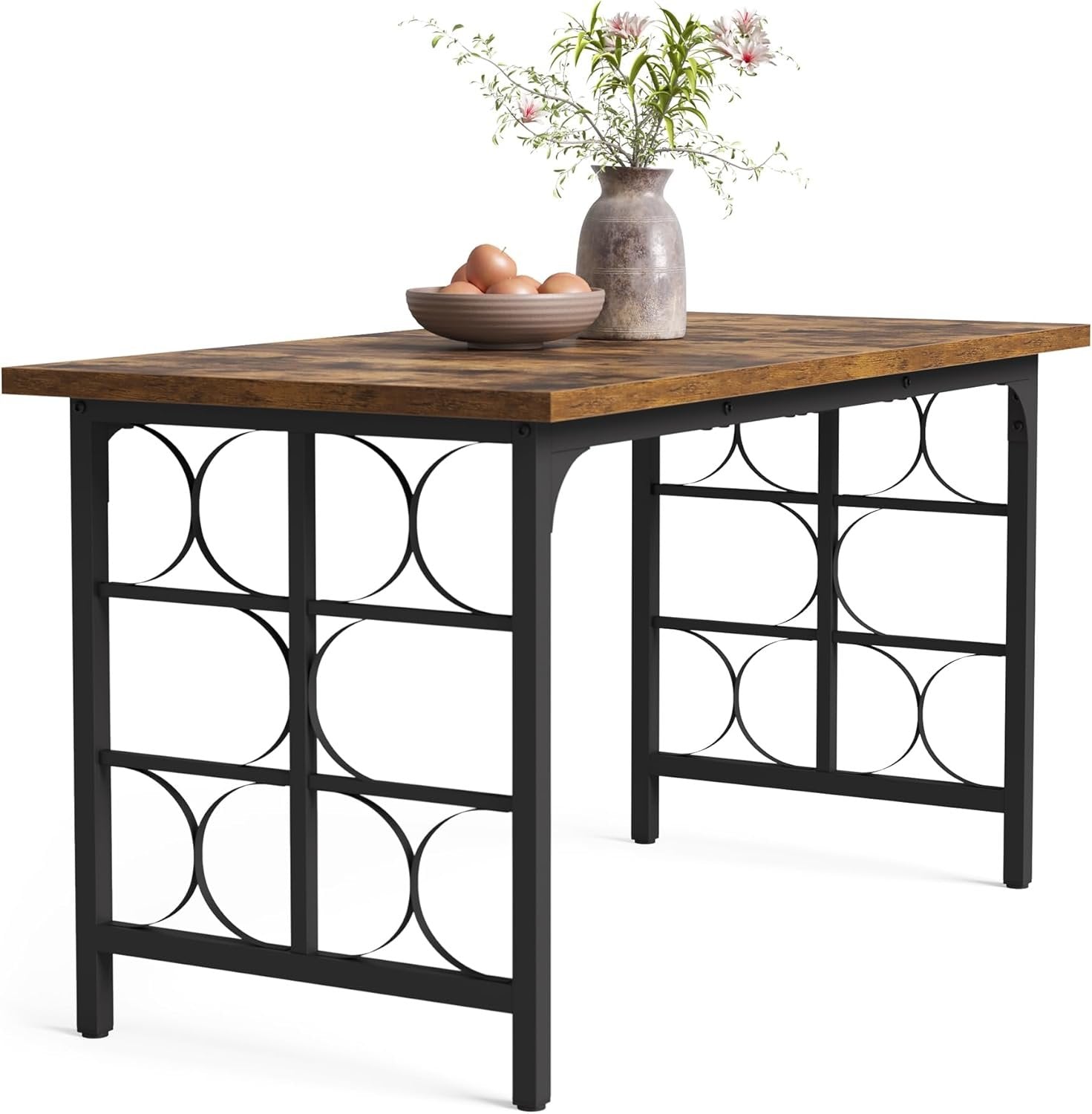 Tribesigns Mesa de Comedor rústica para 4 a 6 Personas 139 cm Rectangular de Madera