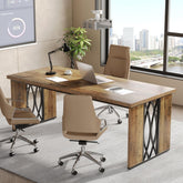 Tribesigns Escritorio para computadora, Mesa de conferencias doble y larga para el hogar y la oficina 3