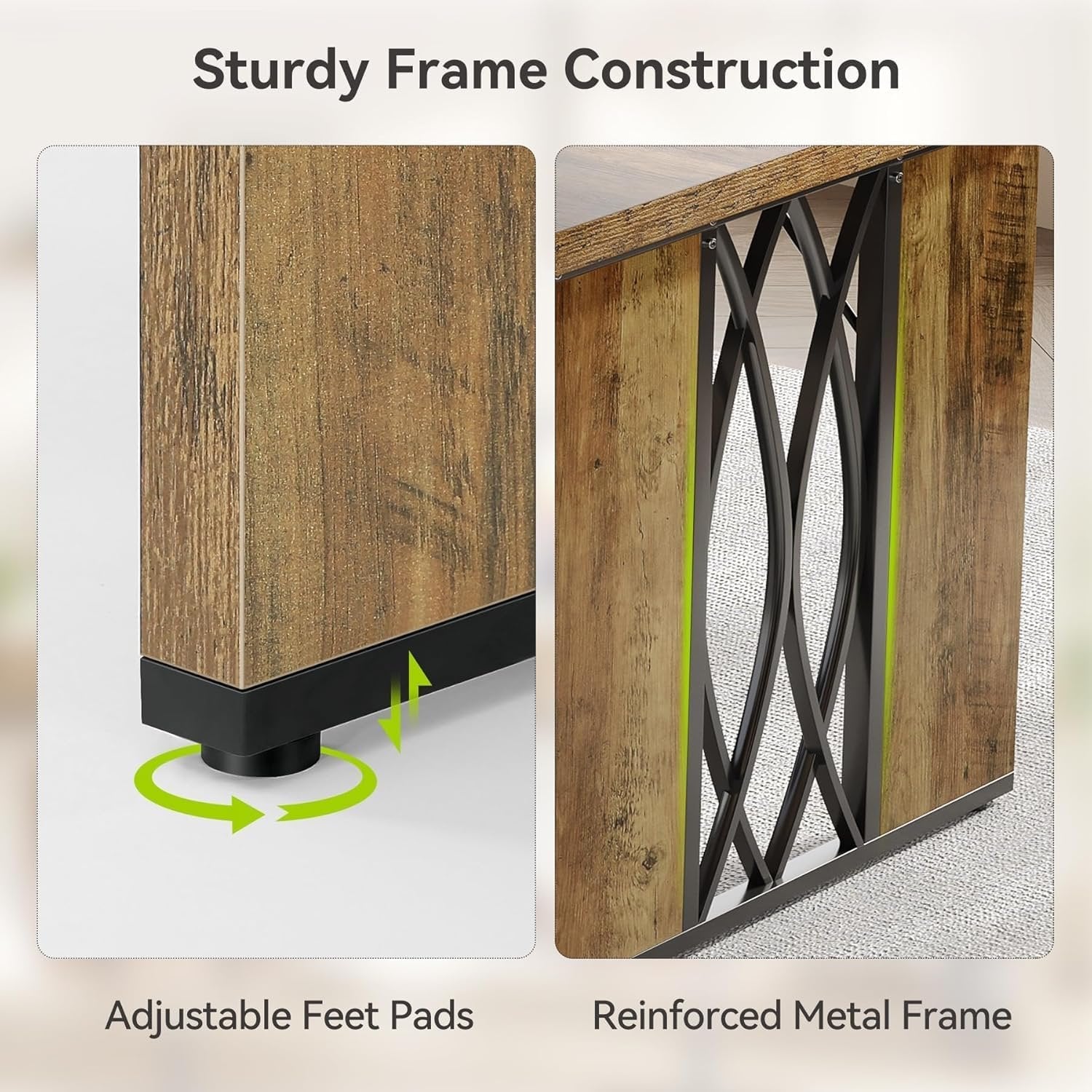 Tribesigns Escritorio para computadora, Mesa de conferencias doble y larga para el hogar y la oficina