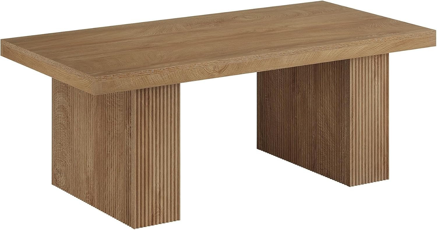 Tribesigns Mesa de centro rectangular de 120 cm con diseño rústico de granja, Color marrón